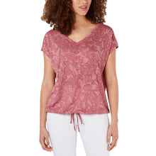 Load image into Gallery viewer, Ideology Women&#39;s Printed Drawstring Athletic Top, Hawthorne Rose, S

