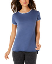 Load image into Gallery viewer, Ideology Women&#39;s Blanket-Stitch Drop-Hem Athletic Shirt, Koi Blue, XL
