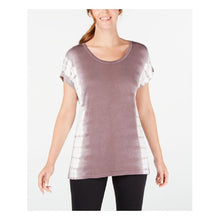 Load image into Gallery viewer, Ideology Women's Tie Dye Short Sleeve Crew Neck T-Shirt Active Wear, Gray/Purple
