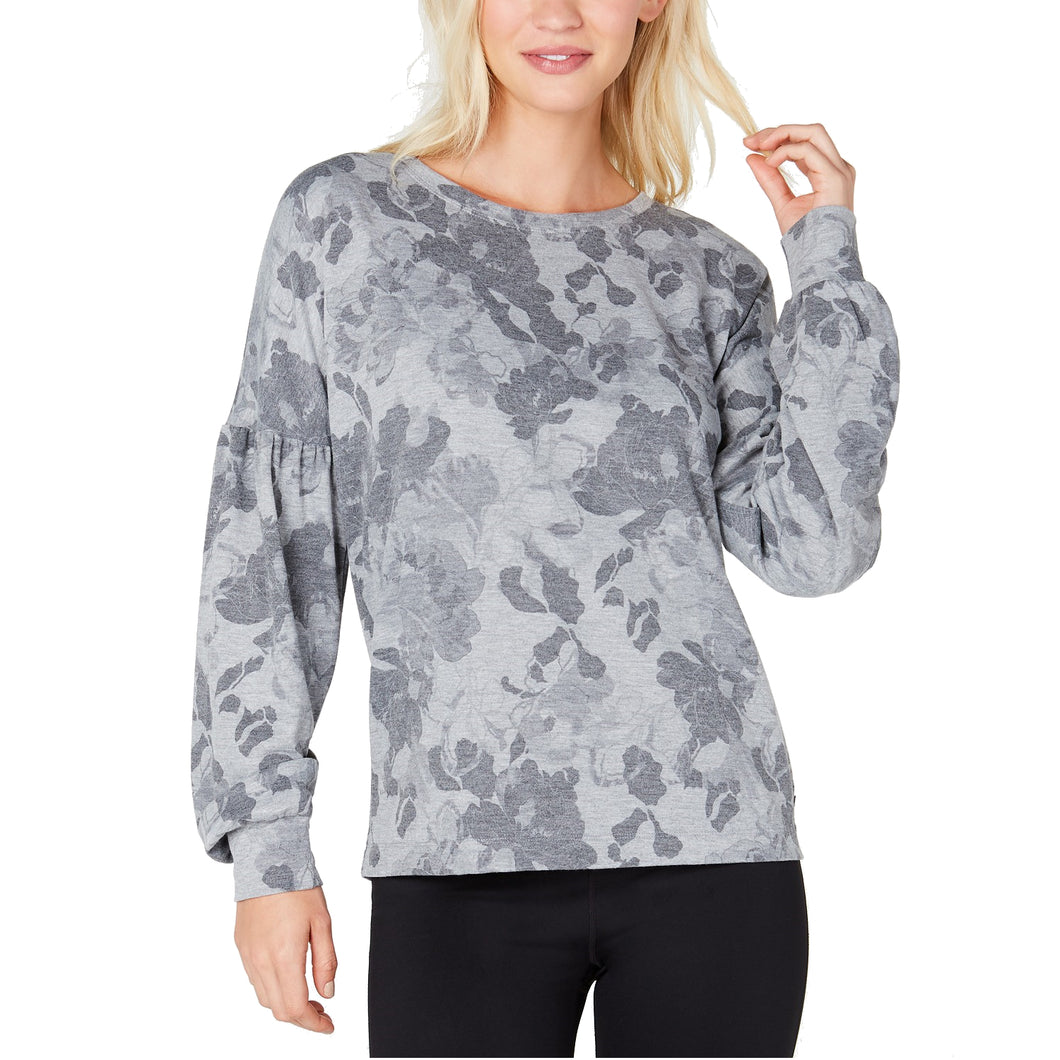 Ideology Women's Balloon-Sleeve Floral-Print Top, Graceful Floral, L
