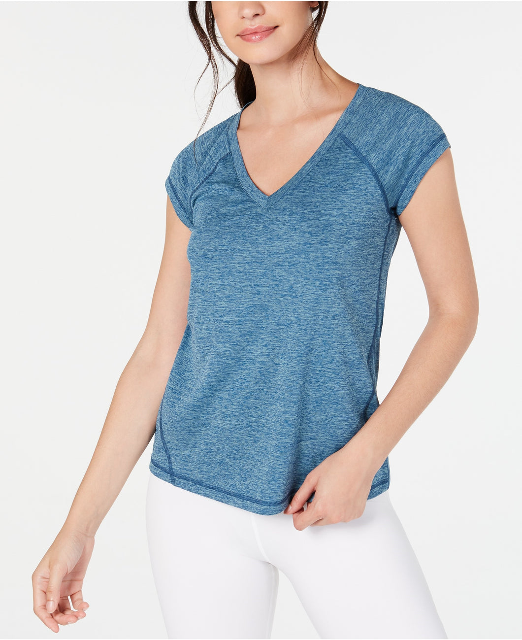Ideology Women's Rapidry Heathered Athletic Shirt, Goblin Blue, S