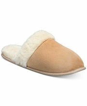 Load image into Gallery viewer, Charter Club Women's Furry Trim Memory Foam Slippers, Tan, L (9-10)
