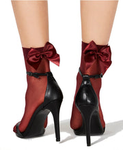 Load image into Gallery viewer, INC Women&#39;s Sheer Bow-Back Anklet Fashion Socks, Wine, One Size
