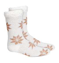 Load image into Gallery viewer, Charter Club Women's Snowflake Faux-Sherpa Slipper Socks, White, S/M
