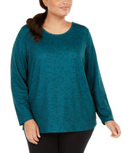 Load image into Gallery viewer, Ideology Plus Women&#39;s Print Cutout-Back Athletic Top, Deep Pine, 1X
