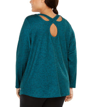 Load image into Gallery viewer, Ideology Plus Women&#39;s Print Cutout-Back Athletic Top, Deep Pine, 1X
