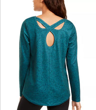 Load image into Gallery viewer, Ideology Women&#39;s Cutout-Back Athletic French Terry Top, Deep Pine, S
