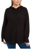 Load image into Gallery viewer, Ideology Plus Women&#39;s Round-Hem Thumb-Hole Hoodie, Black, 1X
