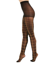 Load image into Gallery viewer, I.N.C. Women's Windowpane-Plaid Tights, Black, M/L

