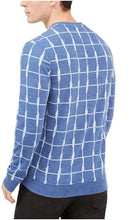 Load image into Gallery viewer, Alfani Men&#39;s Jacquard Grid Crewneck Lightweight Sweatshirt, Blue, S
