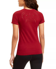 Load image into Gallery viewer, Ideology Women&#39;s Seamless Perforated Athletic Top, Cherry Pie, XL
