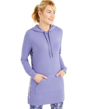 Load image into Gallery viewer, Ideology Women&#39;s Snakeskin Printed-Panel Athletic Hoodie, Luxe Iris, M
