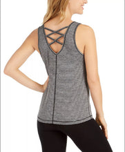 Load image into Gallery viewer, Ideology Women&#39;s Strappy-Back Striped Tank Top, Noir Black, X-Small
