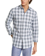 Load image into Gallery viewer, Tasso Elba Men's Stretch Plaid Boucle Button-Down Shirt, Blue Combo, Small
