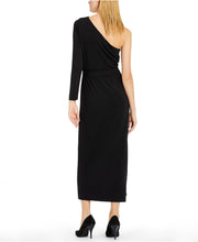 Load image into Gallery viewer, INC Petite Women&#39;s One-Shoulder Belted Maxi Dress, Deep Black, PS
