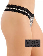 Load image into Gallery viewer, Jenni Women&#39;s Lace-Trim Thong, Tonal Leo Print, XXXL
