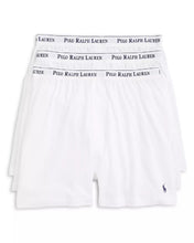 Load image into Gallery viewer, Polo Ralph Lauren 3-Pack Knit Boxers, White/Cruise Navy Pony Print, XL

