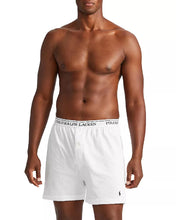 Load image into Gallery viewer, Polo Ralph Lauren 3-Pack Knit Boxers, White/Cruise Navy Pony Print, XL
