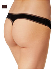 Load image into Gallery viewer, DKNY Women's Litewear Low-Rise Mesh-Trim Thong, Plum, L

