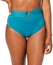 Load image into Gallery viewer, Bar III Women&#39;s Sunset Solids Ring High-Waist Bottoms, Teal, S
