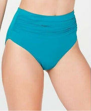 Load image into Gallery viewer, LAUREN RALPH LAUREN Women&#39;s High Waist Ruched Bikini Bottom, Green, 8
