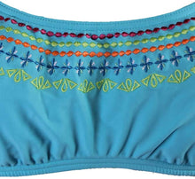 Load image into Gallery viewer, Bikini Nation Women&#39;s Let&#39;s Stitch Together Bikini Top, Ocean, L
