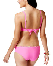Load image into Gallery viewer, Bikini Nation Junior&#39;s Embroidered Contrast Bikini Bottom, Pink, M
