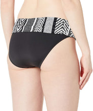 Load image into Gallery viewer, Kenneth Cole Women&#39;s Printed-Waist Hipster Bikini Bottoms, Black, L
