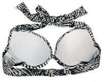 Load image into Gallery viewer, Bar III Women&#39;s Halter Underwire Bikini Top, Black/White, XS
