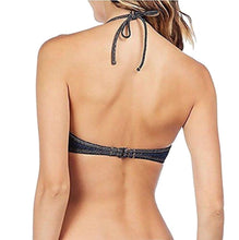 Load image into Gallery viewer, Kenneth Cole Reaction Womens Denim Crochet High-Neck Bikini Top, Blue, M
