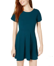 Load image into Gallery viewer, Speechless Juniors&#39; Skater Jewel Neck Dress, Evergreen, L
