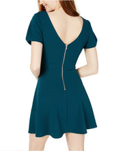 Load image into Gallery viewer, Speechless Juniors&#39; Skater Jewel Neck Dress, Evergreen, L
