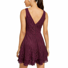 Load image into Gallery viewer, Speechless Juniors&#39; Lace Double-Skirt Fit &amp; Flare Dress, Raisin, 9/M
