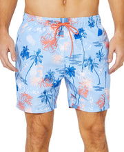 Load image into Gallery viewer, Nautica Men's Island Print 6" Elastic Waistband Swim Trunks, Blue, XXL
