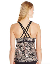 Load image into Gallery viewer, Carmen Marc Valvo Women's Strap Floral Printed Tankini Top, Black, L
