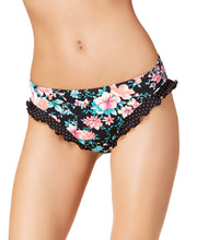 Load image into Gallery viewer, Sundazed Women&#39;s Ruffled Hipster Bikini Bottoms, Black, XS
