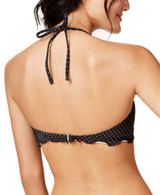 Load image into Gallery viewer, Sundazed Women&#39;s Flutter-Sleeve Dot Print Bikini Top, Black, 34 B, B/C
