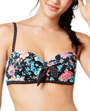 Load image into Gallery viewer, Sundazed Women&#39;s Mixed-Print Bra-Sized Bikini Top, Black Multi, 32D
