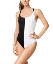 Load image into Gallery viewer, Nike Women's Color Surge  V-Back One-Piece Swimsuit, Black/White, XS
