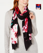 Load image into Gallery viewer, I.N.C Womens Floral Bouquet Super-Soft Scarf &amp; Wrap, Navy, One Size
