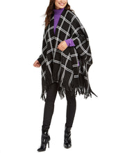 Load image into Gallery viewer, Vince Camuto Women&#39;s Feels Like Home Grid-Print Soft Poncho Wraps Shawl
