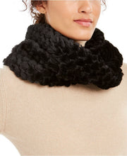 Load image into Gallery viewer, INC International Concepts Women's Twisted Heart Faux Fur Loop Scarf, Black
