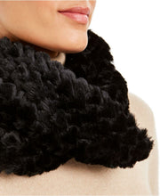 Load image into Gallery viewer, INC International Concepts Women's Twisted Heart Faux Fur Loop Scarf, Black
