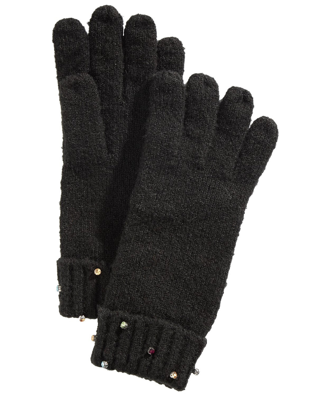 INC International Concepts Women's Gemstone-Embellished Gloves, Black