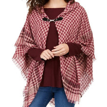 Load image into Gallery viewer, Charter Club Women's Plaid Faux-leather Clip Toggle Wrap, Wineberry

