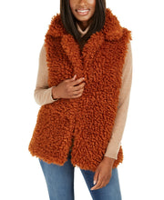 Load image into Gallery viewer, INC Women's Soft Faux-Fur Duster Collar Cozy Vests, Rust, L/XL
