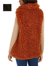 Load image into Gallery viewer, INC Women's Soft Faux-Fur Duster Collar Cozy Vests, Rust, S/M
