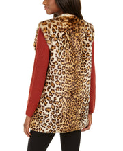 Load image into Gallery viewer, INC International Concepts Women's Leopard-Print Faux-Fur Duster, L/XL
