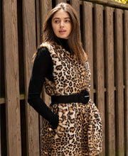 Load image into Gallery viewer, INC International Concepts Women's Leopard-Print Faux-Fur Duster, L/XL
