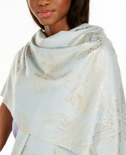 Load image into Gallery viewer, Inc International Concepts Women's Line-Work Foil Flower Wrap Scarf, White
